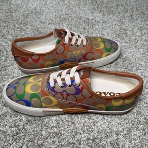 COACH Womens Size 8.5B Citysole Lace Up Skate Rainbow NWOT Sneakers